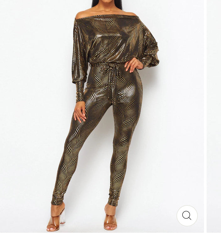 Shimmering Black & Gold Jumpsuit