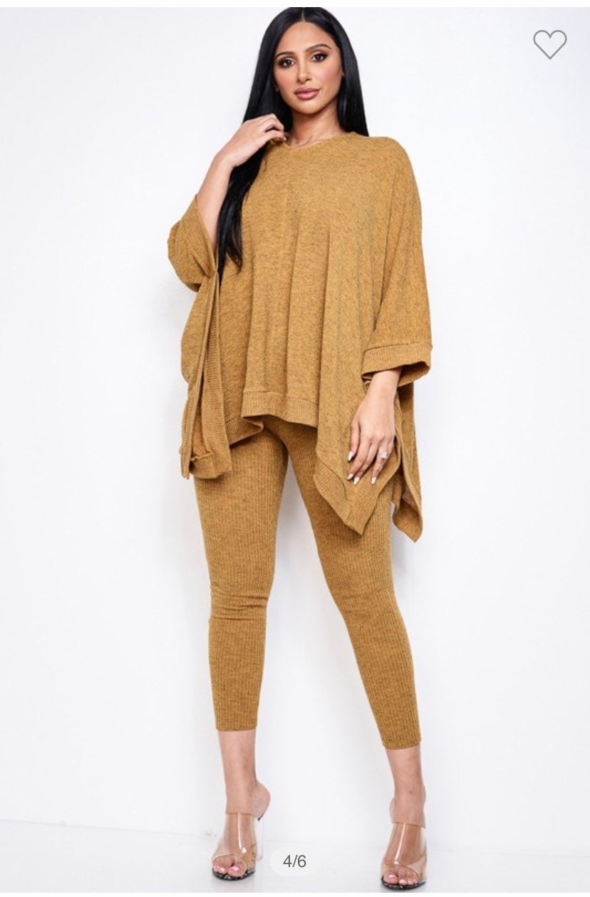 Mustard Poncho set