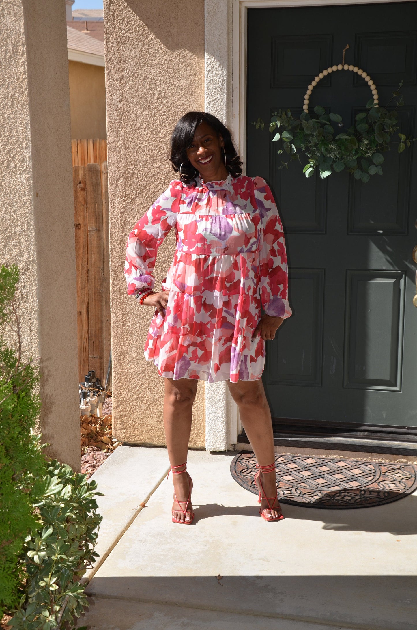 Ruffled A-Line Midi Dress